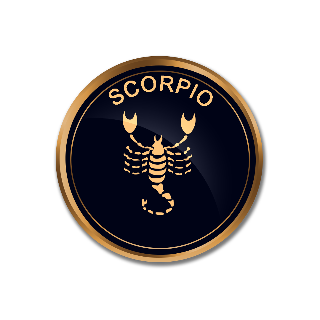 Golden Scorpio png, Scorpio logo PNG, Scorpio sign PNG transparent images, zodiac Scorpio png full hd images download